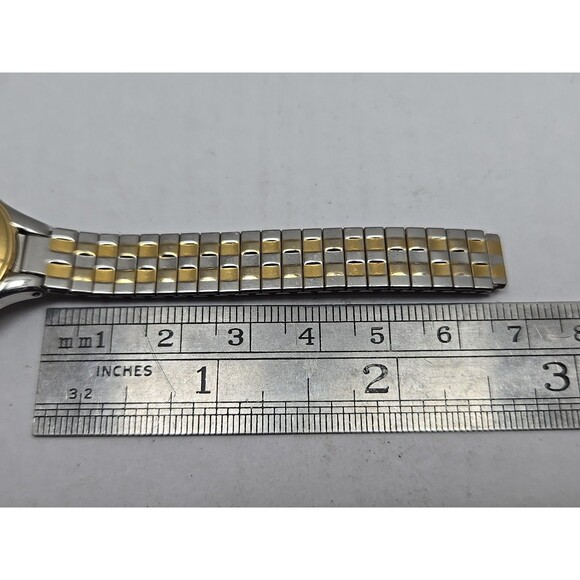 Seiko Solar Watch Womens 22mm Gold Silver Two Tone Dainty Petite V115-0AG0 Runs - Picture 10 of 12